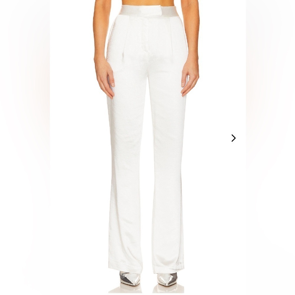 Lovers + Friends Tasha pants Ivory satin trousers dress Revolve NWT S